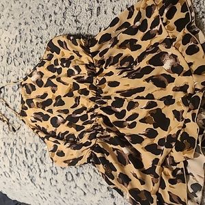 Halter leopard Romper
